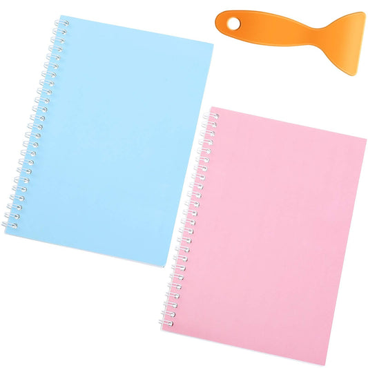 Zonon 2 Pcs Sticker Book Collecting Albums Reusable Sticker Collecting Books 8.3 x 5.8 Inches Blank Keeper Accessories Labels with a Plastic Spatula(Minimalist) Minimalist