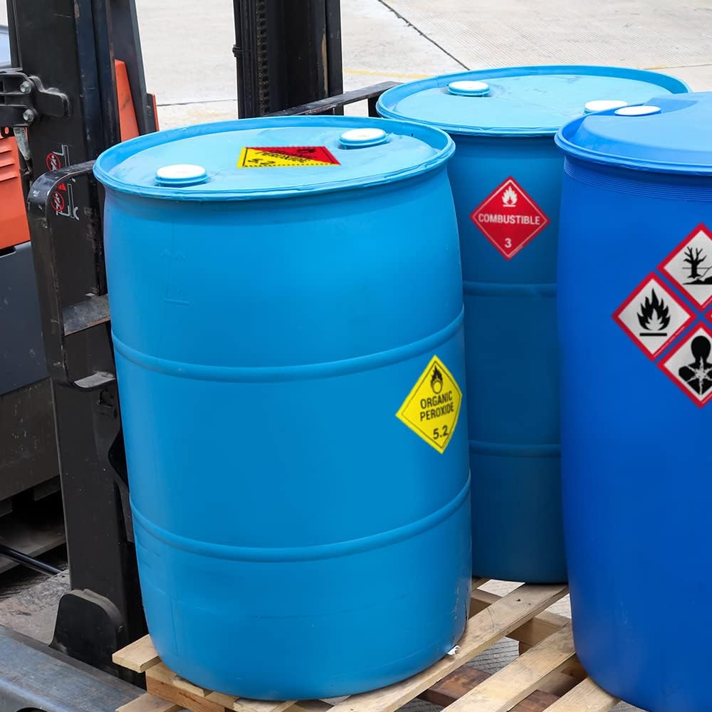 ChromaLabel 4x4 hazard label for Class 1.5 blasting agents, durable square D.O.T. industrial label, 4-inch size, roll of 100