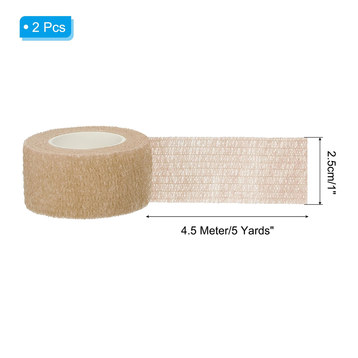 PATIKIL Sports Self-Adhesive Tape, 2 Pack 2" X 5 Yards Bandage Wrap Breathable Elastic Tape Prevent Finger Friction for Golf Baseball Volleyball, Skin Tone