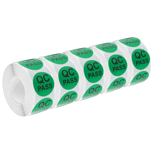 MECCANIXITY Inventory QC Pass Stickers Labels 25mm/1" Green for Inventory Warehouse Stock, 5 Roll 2500 Piece