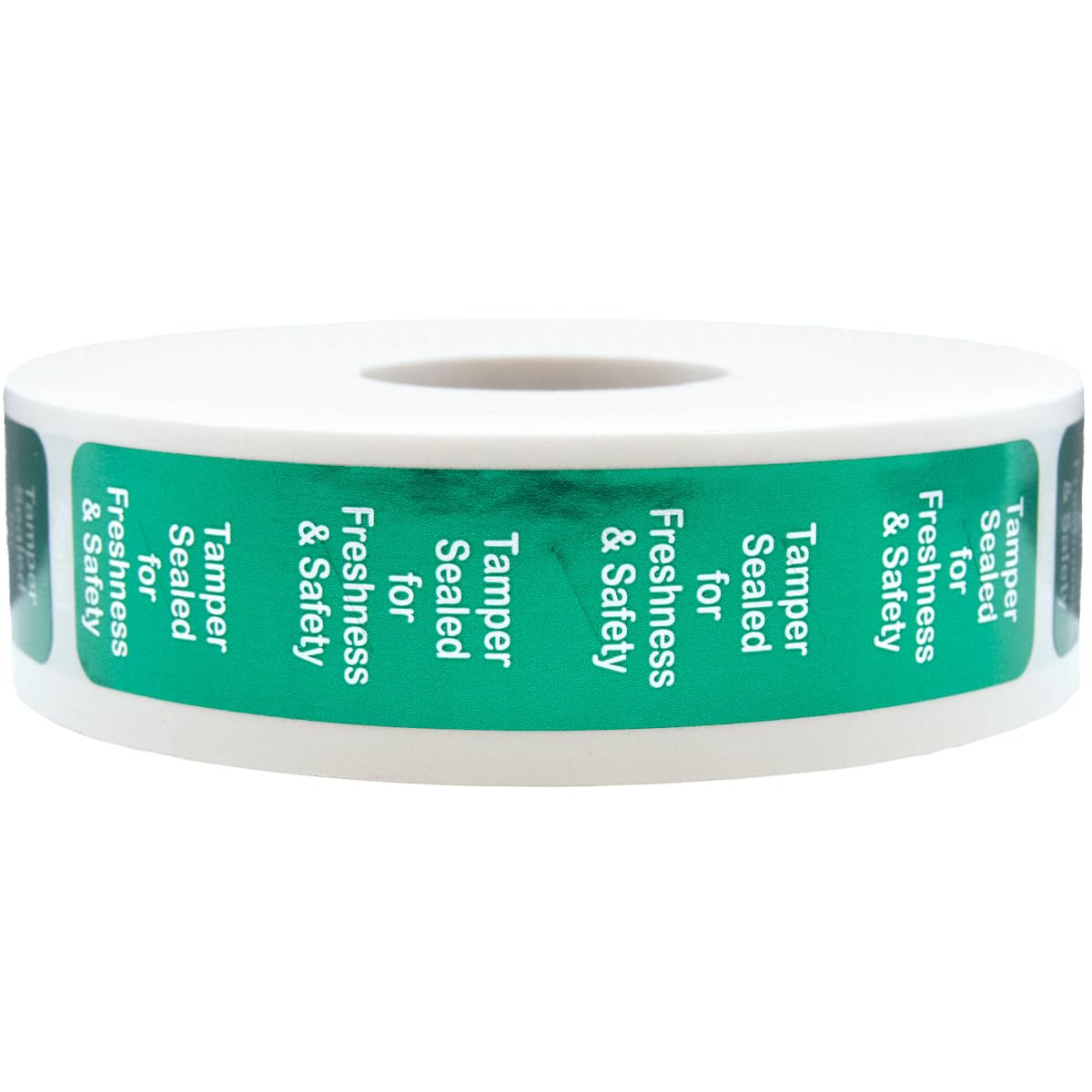InStockLabels 500 Metallic Green Tamper-Evident Food Seal Stickers, Labels for Food Containers (0.75 Inches x 3.5 Inches)