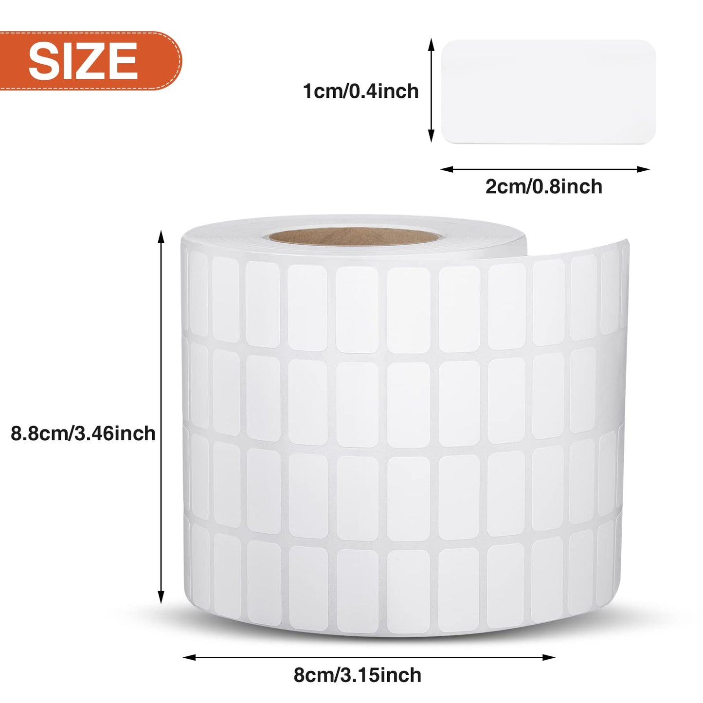 Marspark 10000 Pcs Diamond Painting Storage Containers Labels White Diamond Art Stickers Small Blank Name Number Painting Tag Mini Self Adhesive Rectangle Labels Writable Sticker for Office Home DIY