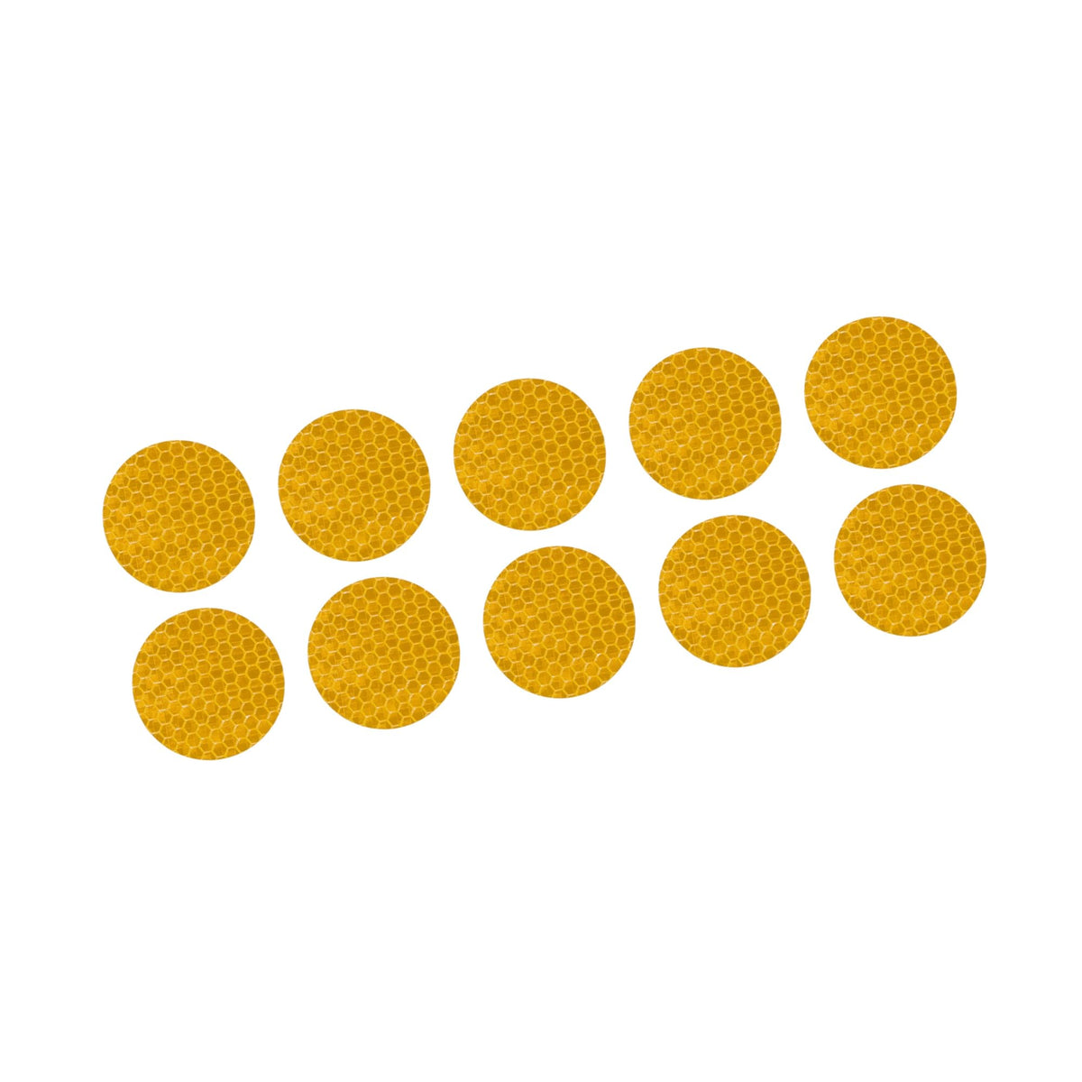 10 Pcs Reflective Stickers, 1.97" OD Round Shape Safety Tape Reflector Universal for Cars Trucks Trailers Waterproof PET Yellow Auto Replacement Parts