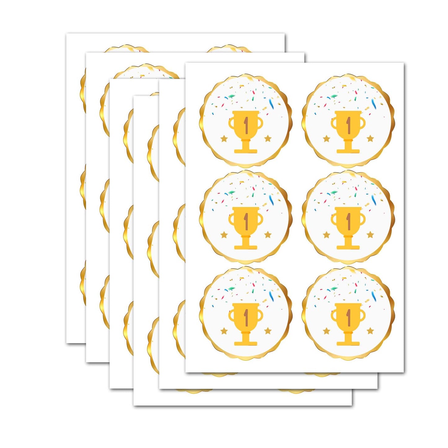 Award Medals Stickers for Kids 1.5 inch Gold foil Sports Reward Label Motivational, Classwork Award Stickers Teacher Supplies for Classroom(Pack-500)