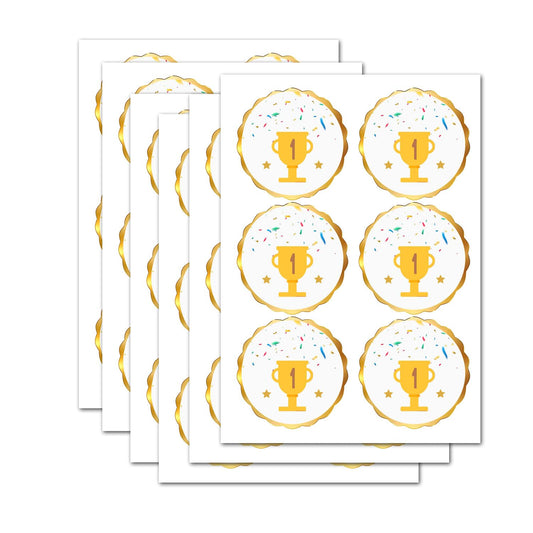 Award Medals Stickers for Kids 1.5 inch Gold foil Sports Reward Label Motivational, Classwork Award Stickers Teacher Supplies for Classroom(Pack-500)