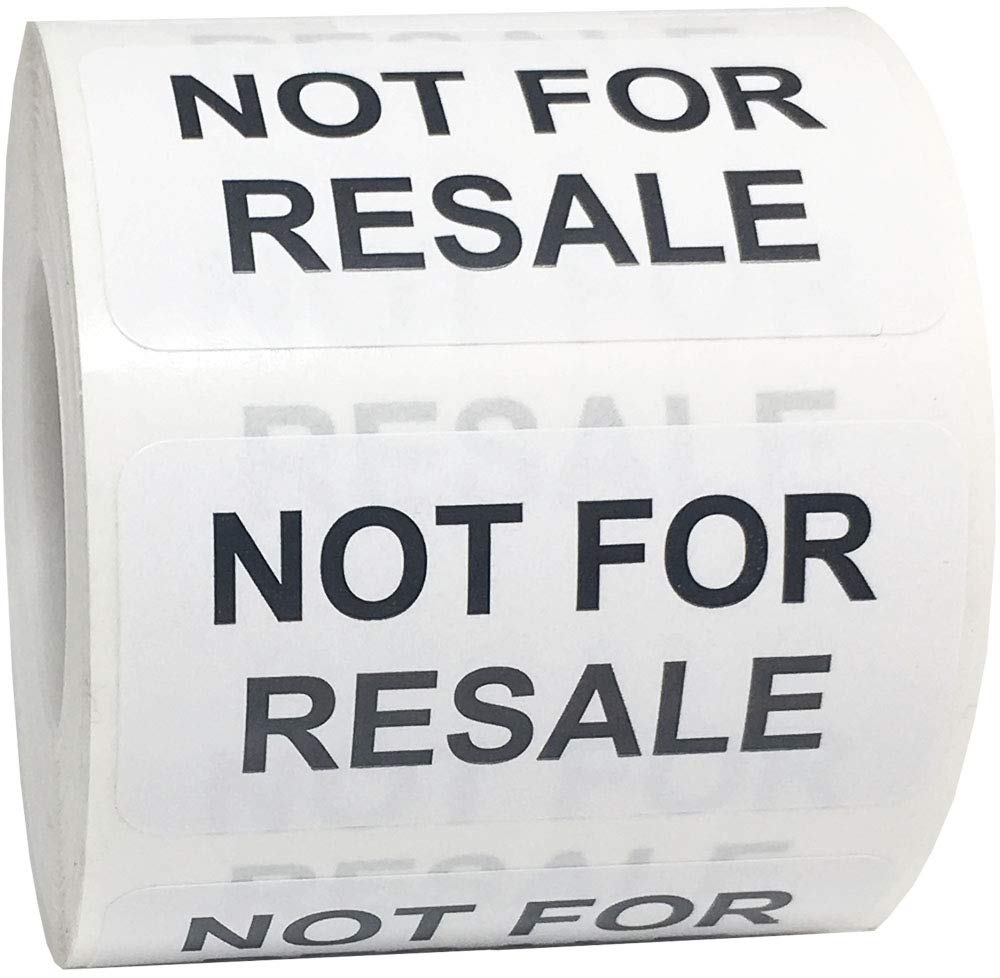 Not for Resale Labels 1 x 2 Inch 500 Total Adhesive Stickers On A Roll