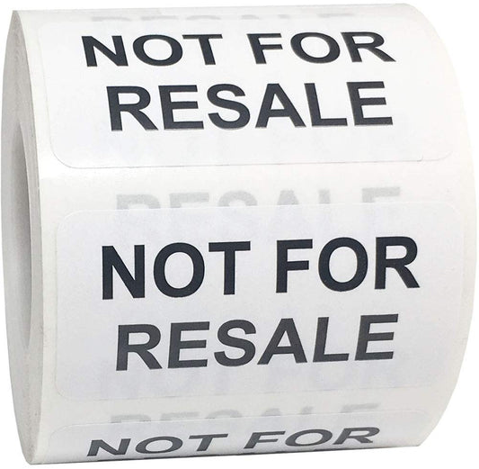 Not for Resale Labels 1 x 2 Inch 500 Total Adhesive Stickers On A Roll