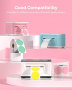2" Pink Thermal Labels 4 Rolls-3,000 Labels+2" Round Holographic Thermal Labels, 400 Sheets/1 Roll