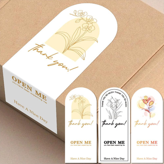 150Pcs Box Seal Stickers Thank You Labels,Flower Decorative Labels Packaging Stickers,Gift Tag Stickers Large Thank You Stickers Small Business Packaging Label Sealing Decals Gift Box Decor