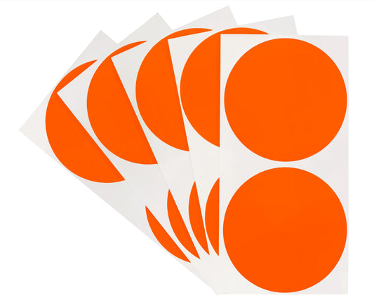 ChromaLabel 3 Inch Round Label Removable Color Code Dot Stickers, High Visibility for Warehouse Inventory, 100 Labels per Pack, Fluorescent Red-Orange