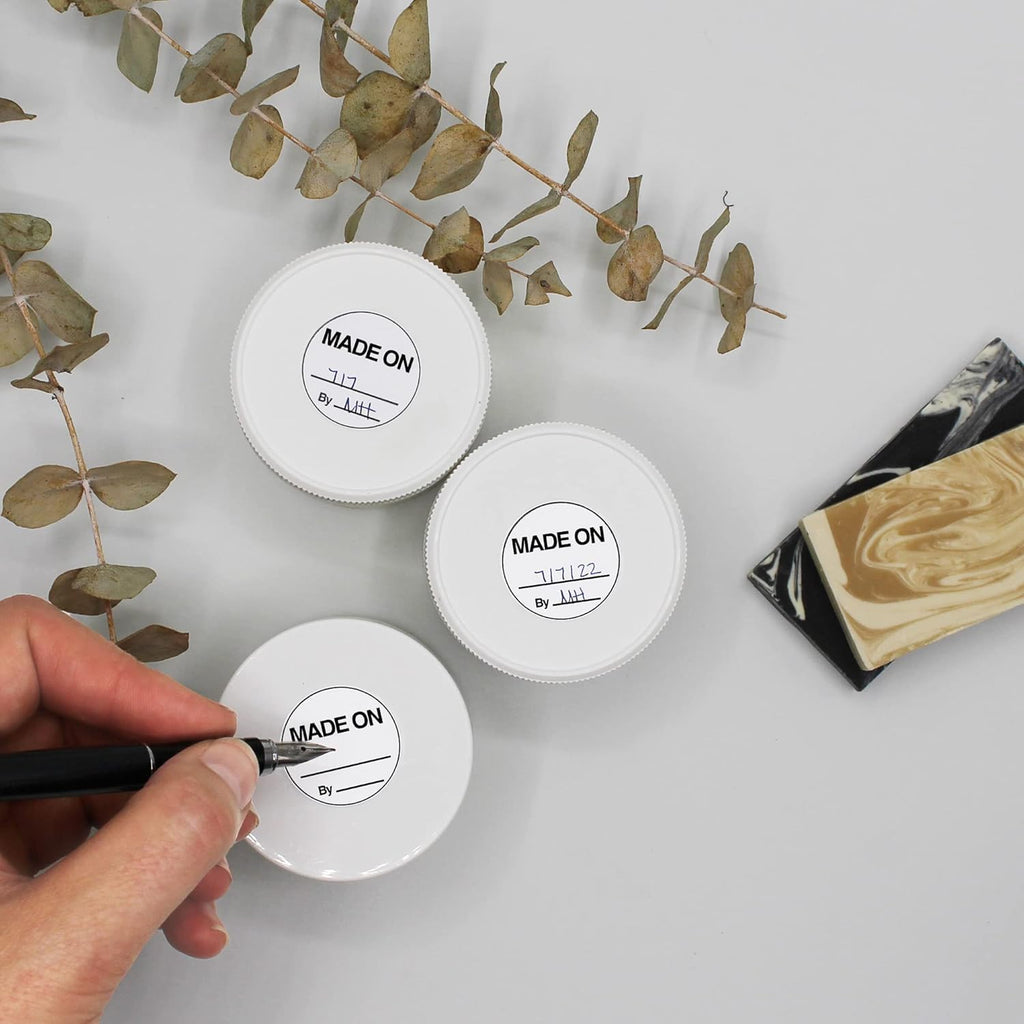 White ChromaLabel 1-inch round color-coding food dot labels, permanent adhesive, 1,000-pack for food labeling and organization.