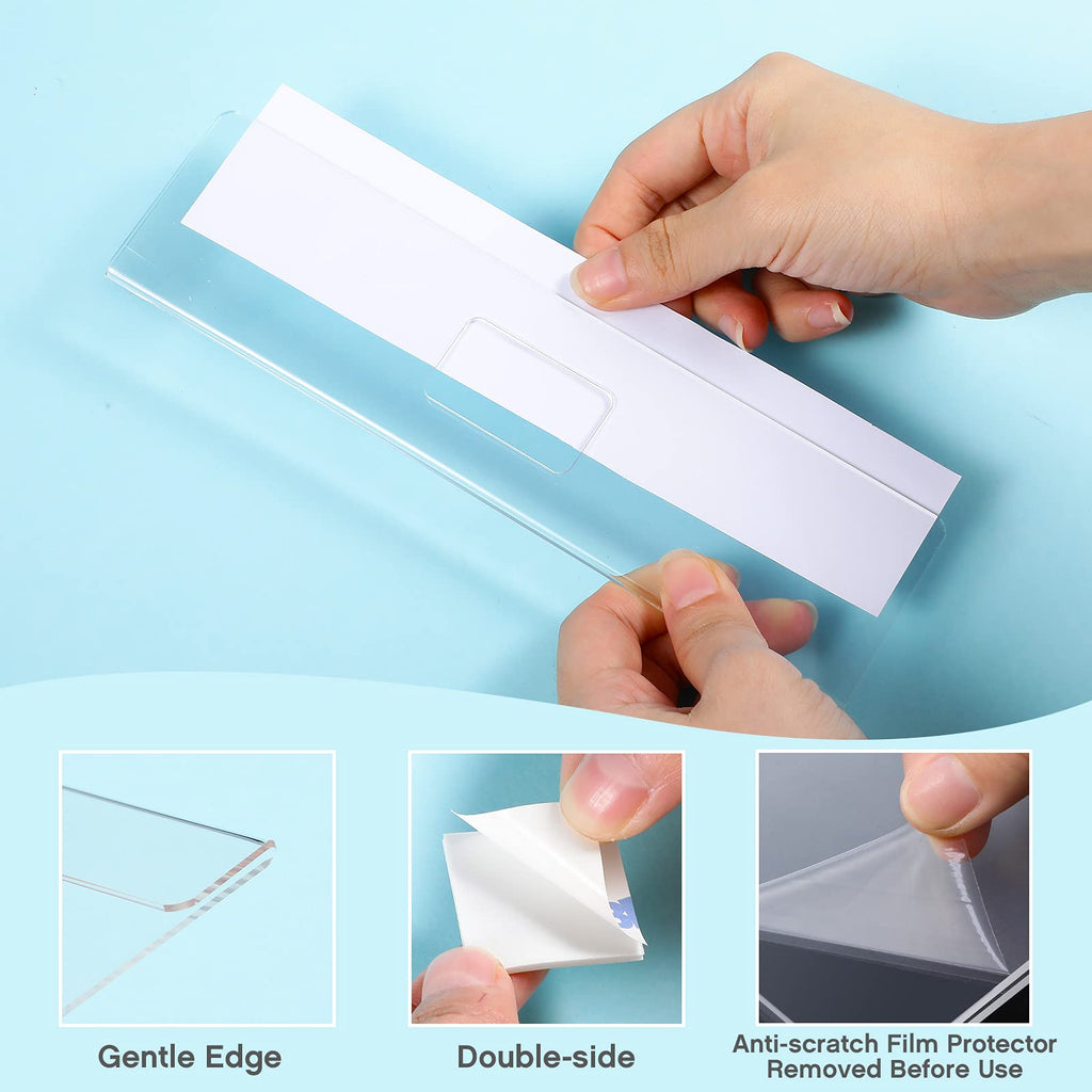 Jetec 15 Acrylic Wall Name Plate Holder Clear Door Plate with Adhesive Tape