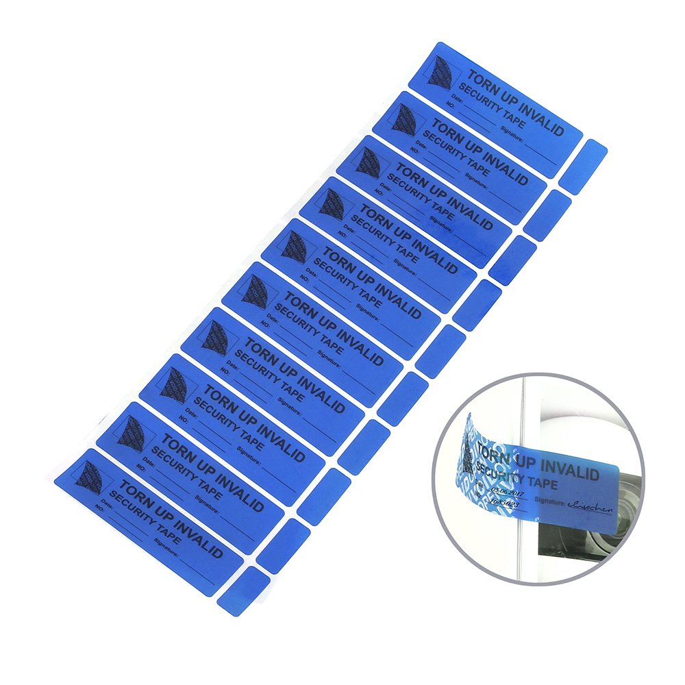 100Pcs Tamper Evident Security Void Stickers1x3 inch Blue No Transfer No Damage to Protected Item Tamper Proof Labels Safety Torn up Invalid Seals Tape