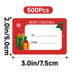 200Pcs Green Name Tag Stickers+500Pcs Christmas Name Tag Stickers