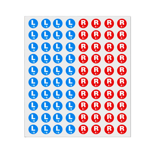 3 Sheets 15mm L & R Stickers for Marking Left and Right Direction Indicator Sticker English and Chinese Stickers Printed with 'L' 'R' '左' '右' Waterproof L R Label Stickers, Blue L and Red R