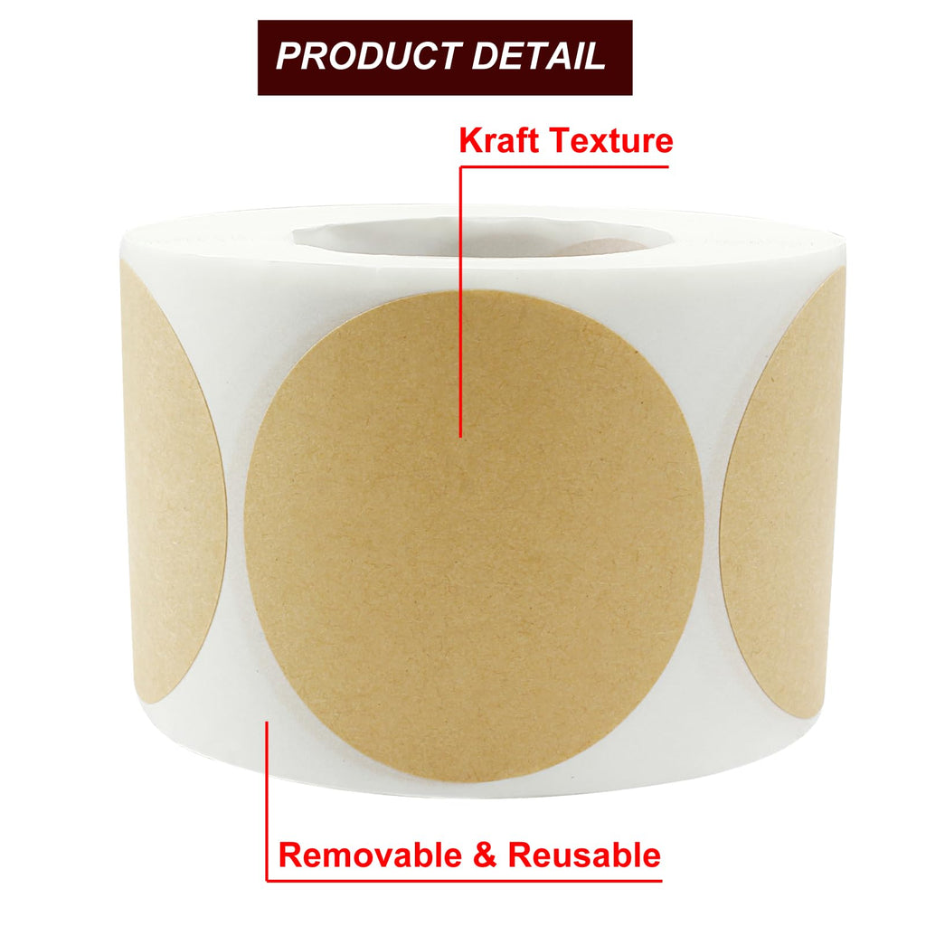 2 Inch Kraft Code Dot Stickers 2"
