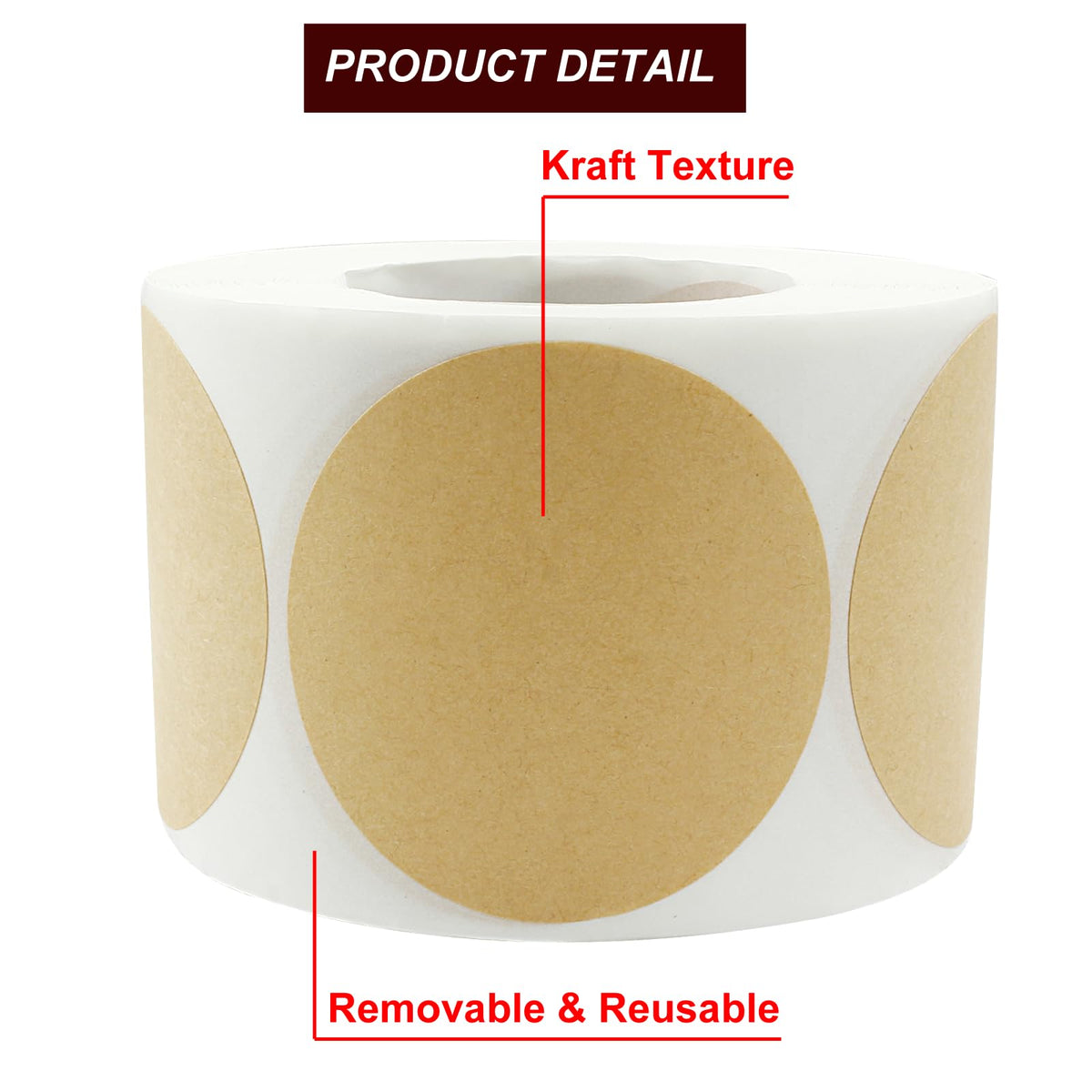 2 Inch Kraft Code Dot Stickers 2"