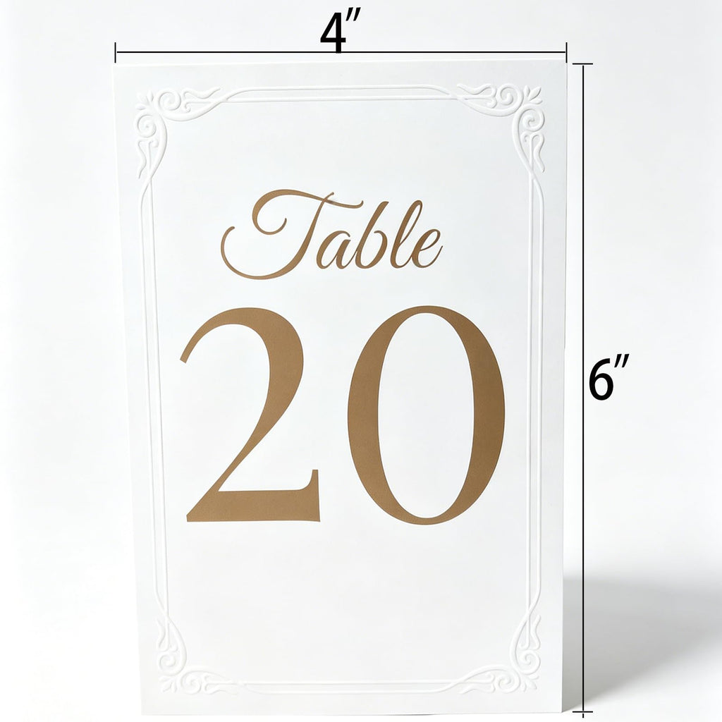 Wedding Table Numbers 1-20 with Head Table, 4" x 6" Table Numbers