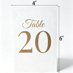 Wedding Table Numbers 1-20 with Head Table, 4" x 6" Table Numbers