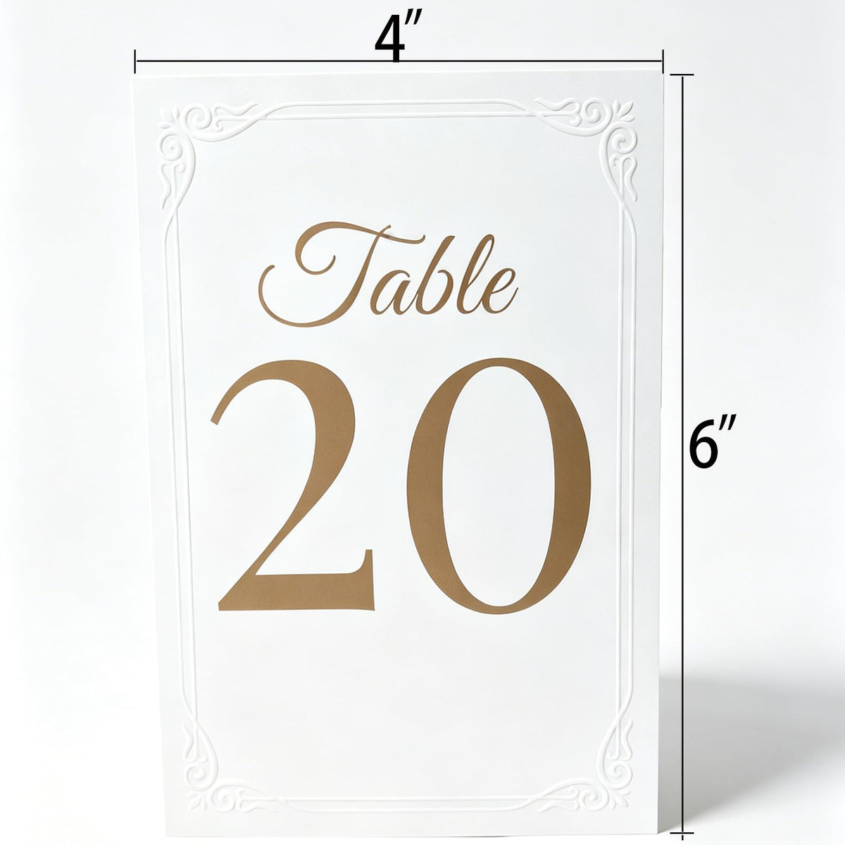 Wedding Table Numbers 1-20 with Head Table, 4" x 6" Table Numbers