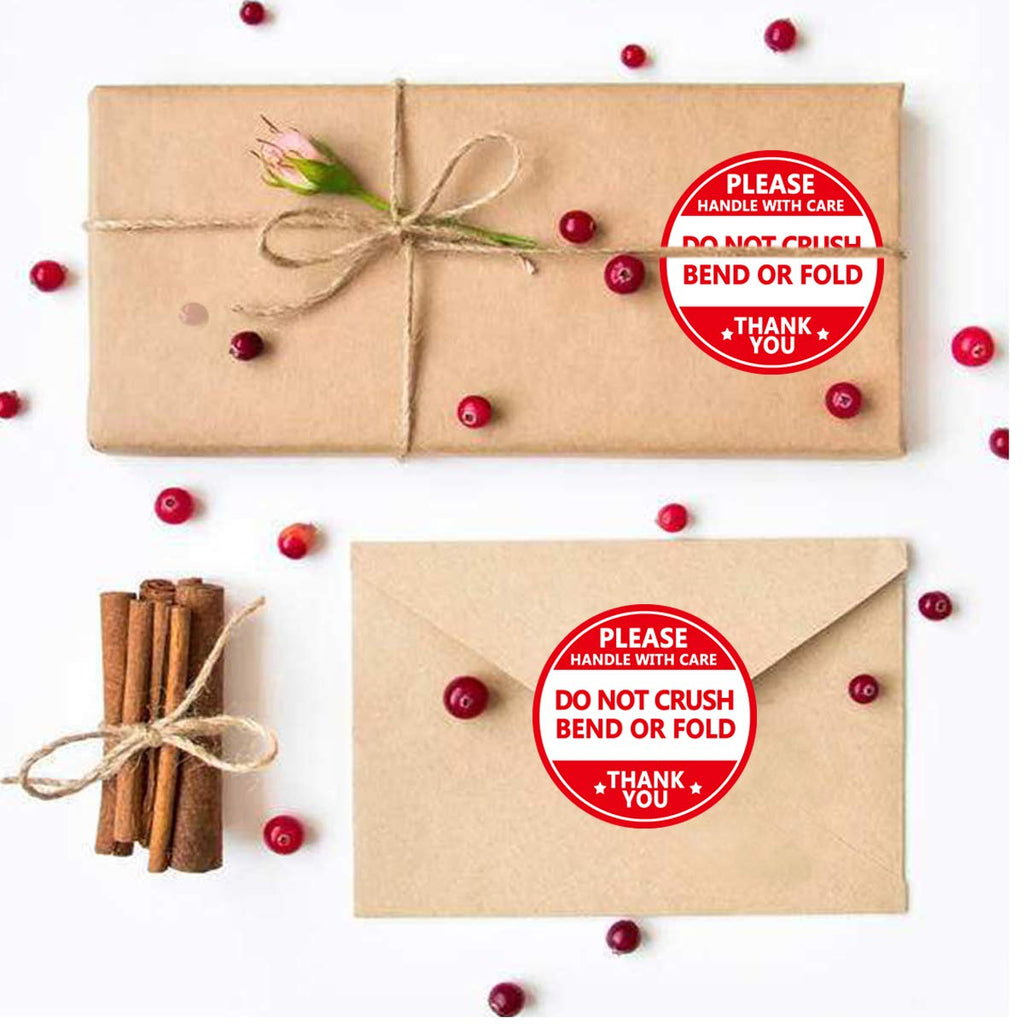 Do not Crush Bend or Fold Shipping Handling Stickers Labels,Shipping Warning Stickers for Package 2 Inch 500 Pcs Per Roll