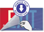 Photoluminescent Exit Sign Red - Framed Flag/Ceiling Mount. Code Approved UL 924/IBC/NFPA 101 (Directional Arrows Included)