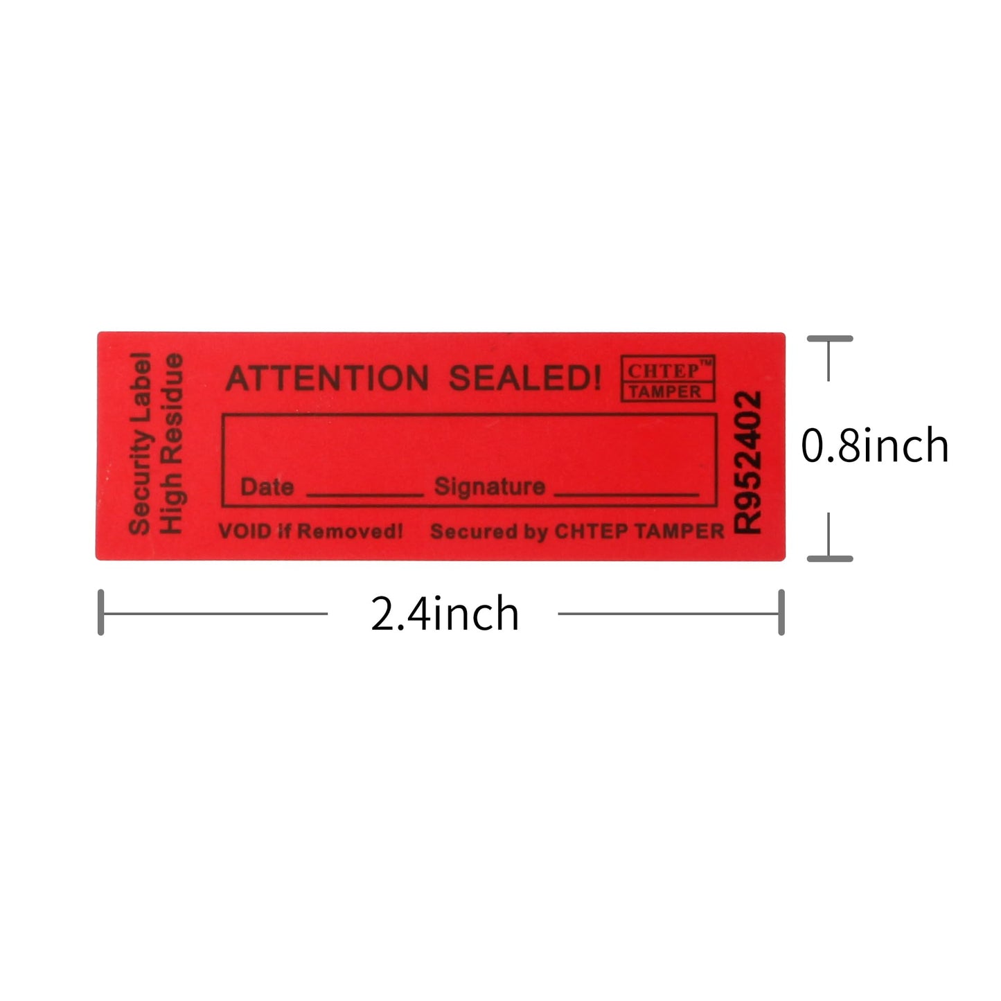 ChtepTamper 100 Pieces Total Transfer Tamper-Evident Stickers Security Labels Great for Goods Shipping,Exchange of Agency Files, Privacy Protection or More(Serial Number 0.8 * 2.4inches Red) 0.8 * 2.4inch