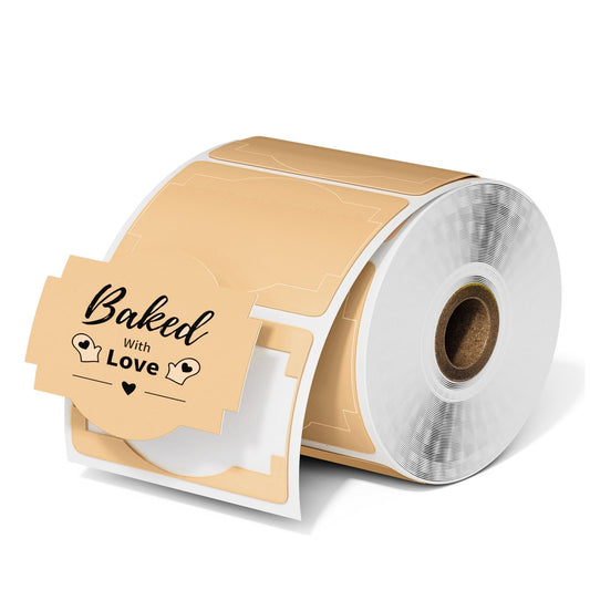 Phomemo Brown Creativity Thermal Labels for Shipping Label Printer for Small Business Supplies - 3" x 2" / 500 Labels/Roll, Commercial Grade Stickers Roll for Custom Stickers Personalized & Business