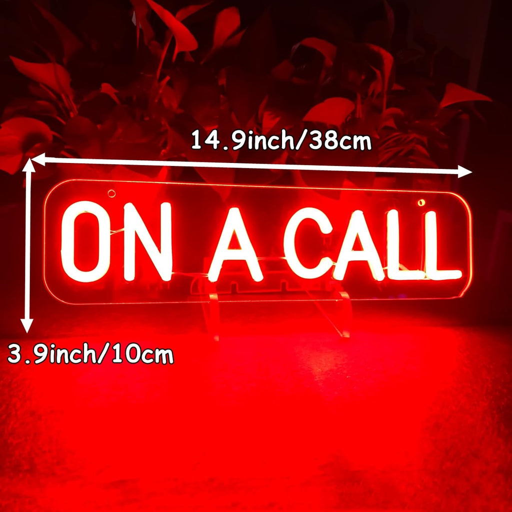 On A Call Neon Sign On a Call Sign for Desk Do Not Disturb Neon Light Sign on call-RED