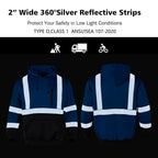 VENDACE High Visibility Reflective Safety Fleece Sweatshirt Hoodies for Men ANSI Class 3 Hi Vis Pullover Hoodie Jacket(Royal blue,2XL) XX-Large Royal Blue