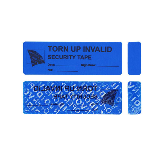 100Pcs Tamper Evident Security Void Stickers1x3 inch Blue No Transfer No Damage to Protected Item Tamper Proof Labels Safety Torn up Invalid Seals Tape