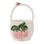 Creative Co-Op Stoneware Strawberry Basket Container
