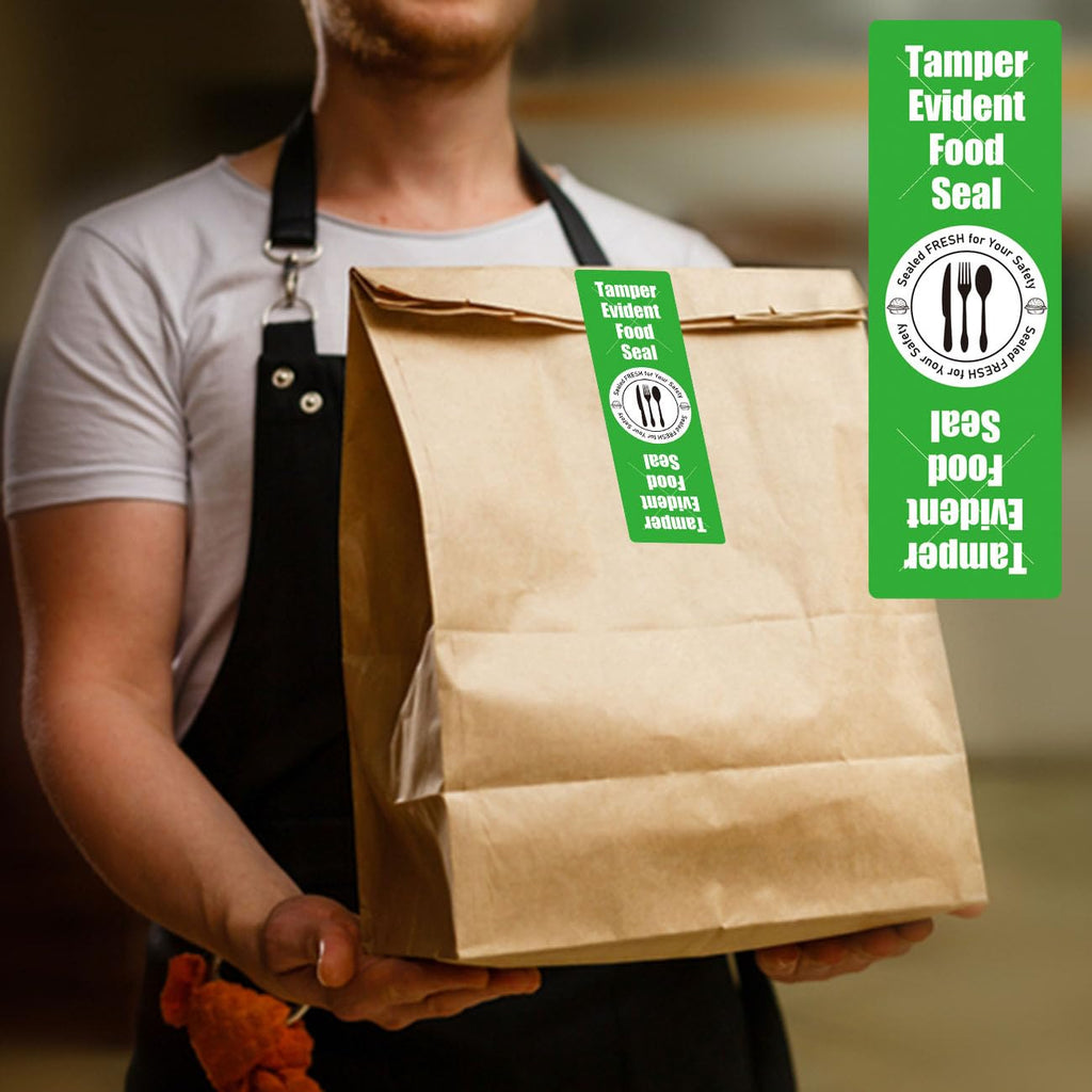 Tamper Evident Food Sealed for Freshness and Safety Stickers 1x 3 Inch Safe Secure Tamper Proof Food Delivery Labels Tamper Resistant Sealed for Containers Jars Mailing Packaging (Green) Green
