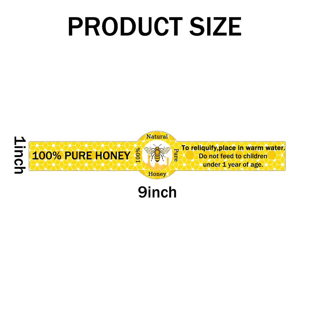 Tamper Proof Pure Honey Stickers 1×9 inch Tamper Evident Seals Labels Natural Honey Labels for Jars Bottle (250) 250