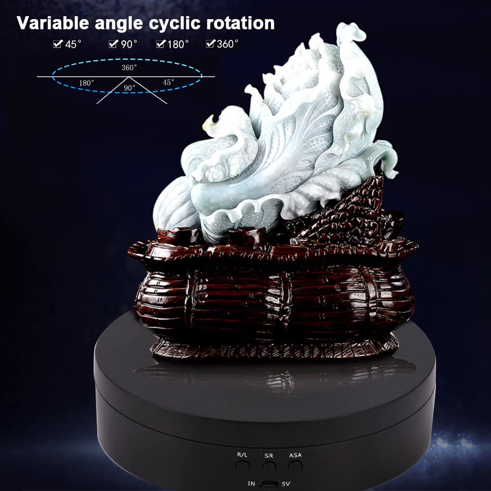 Denpetec Motorized Rotating Display Stand, 360 Degree Electric Turntable Matte