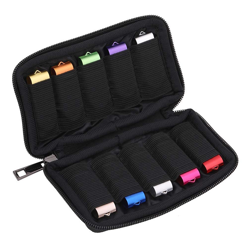 Vellgo soft material USB flash drive case with 10 slots for organizing thumb drives and electronic accessories.