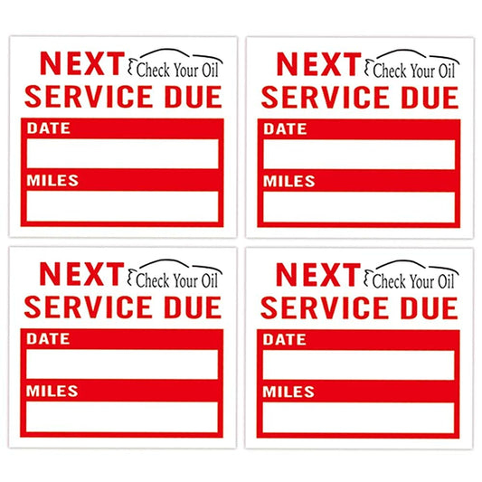 Oil Change Service Due Reminder Stickers Check Your Oil Labels for Gas Stations 2X1.8 Inch,100 Adhesive Labels
