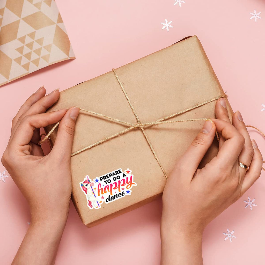 Funny Prepare to Do A Happy Dance Sticker,Cute Small Business Stickers for Mail Envelopes Shipping Package Packing 500 PCS
