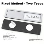 Dishwasher Magnet - Clean/Dirty Sign, Silver, Plastic, 7 x 2 Inches, Minimalist Style Silver-1