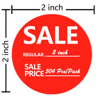 Regular Price Stickers,2 Inch Sale Price Sticker,Red Yellow Price Stickers for Retail Store,504 Pcs/Pack (Pack of 2) Regular (Pack of 2)