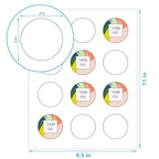 MaxGear 2" Round Sticker Labels, for Inkjet or Laser Printer, Matte White Printable Labels Sheets, Strong Adhesive, Dries Quickly, Holds Ink Well, 30 Sheets, 360 Pcs 2 Inch 30 Sheet