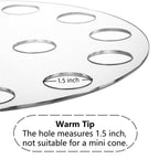 Hacaroa Acrylic Ice Cream Cone Holder, 24 Holes Waffle Sushi Hand Roll Stand Double Layer Cone Display Stand, Clear Food Display Stand Rack for Birthday Parties, Weddings, Christmas, Flower Shape