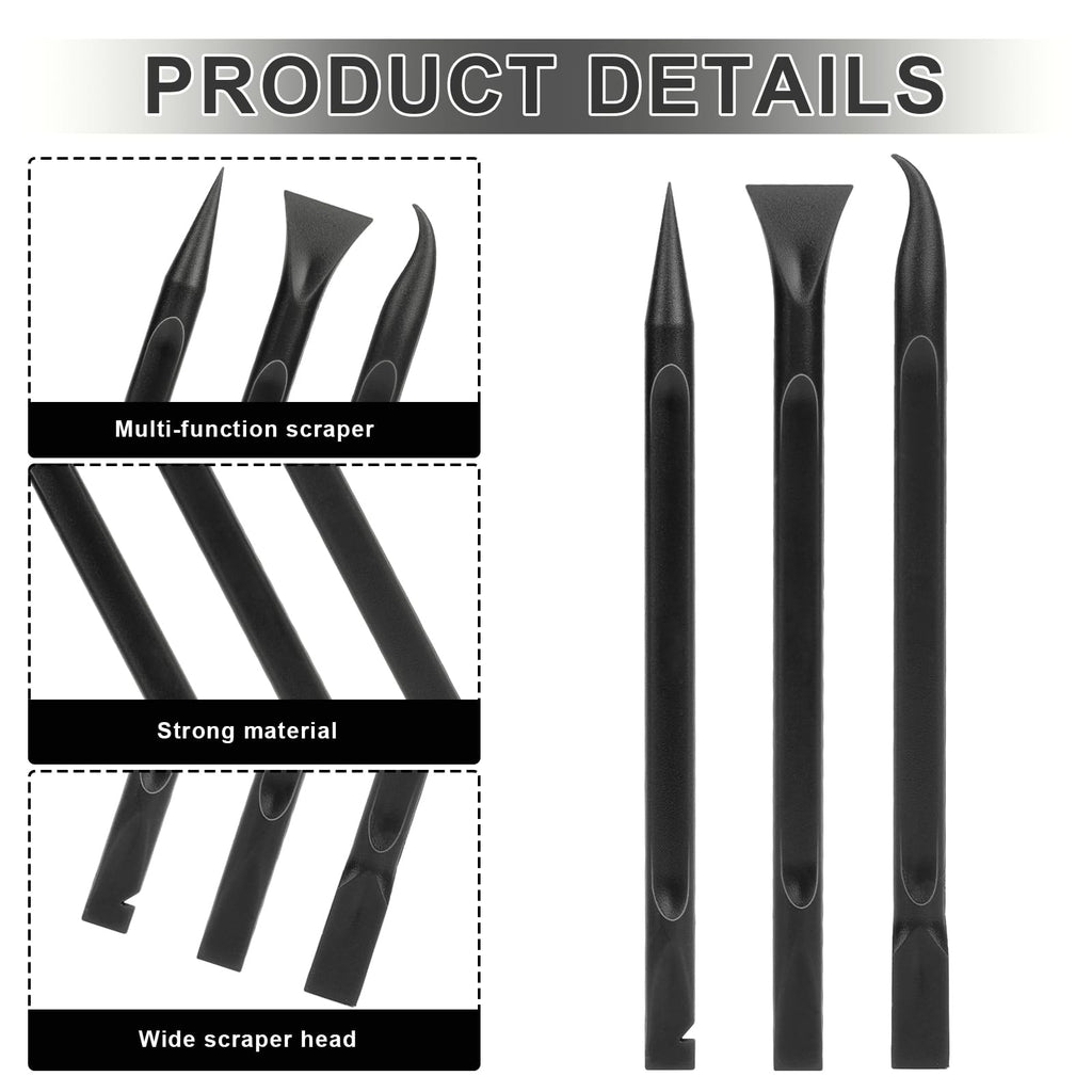 Mozeat Lens 9-piece crevice cleaning tool set with carbon fiber plastic scrapers for car detailing, removing stickers, dirt, and stains.