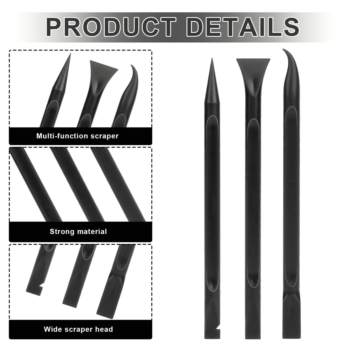 Mozeat Lens 9-piece crevice cleaning tool set with carbon fiber plastic scrapers for car detailing, removing stickers, dirt, and stains.