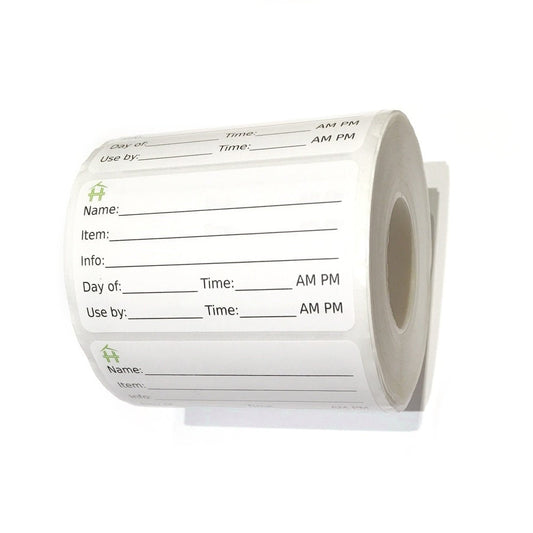 500 Food Labels - Removable Stickers with Large Writable Surface - Peel Clean With No Glue Residue - Great for Meal Preparation, Leftovers Labeling, on Bottles, Pans, Plastic and Other Containers