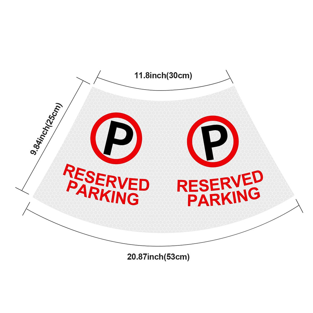 BATTIFE 4 Pack Adhesive Reserved Parking Reflective Traffic Cone Stickers