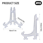Clear Plate Stands for Display, 8 Inch (20 cm), 4 Pcs