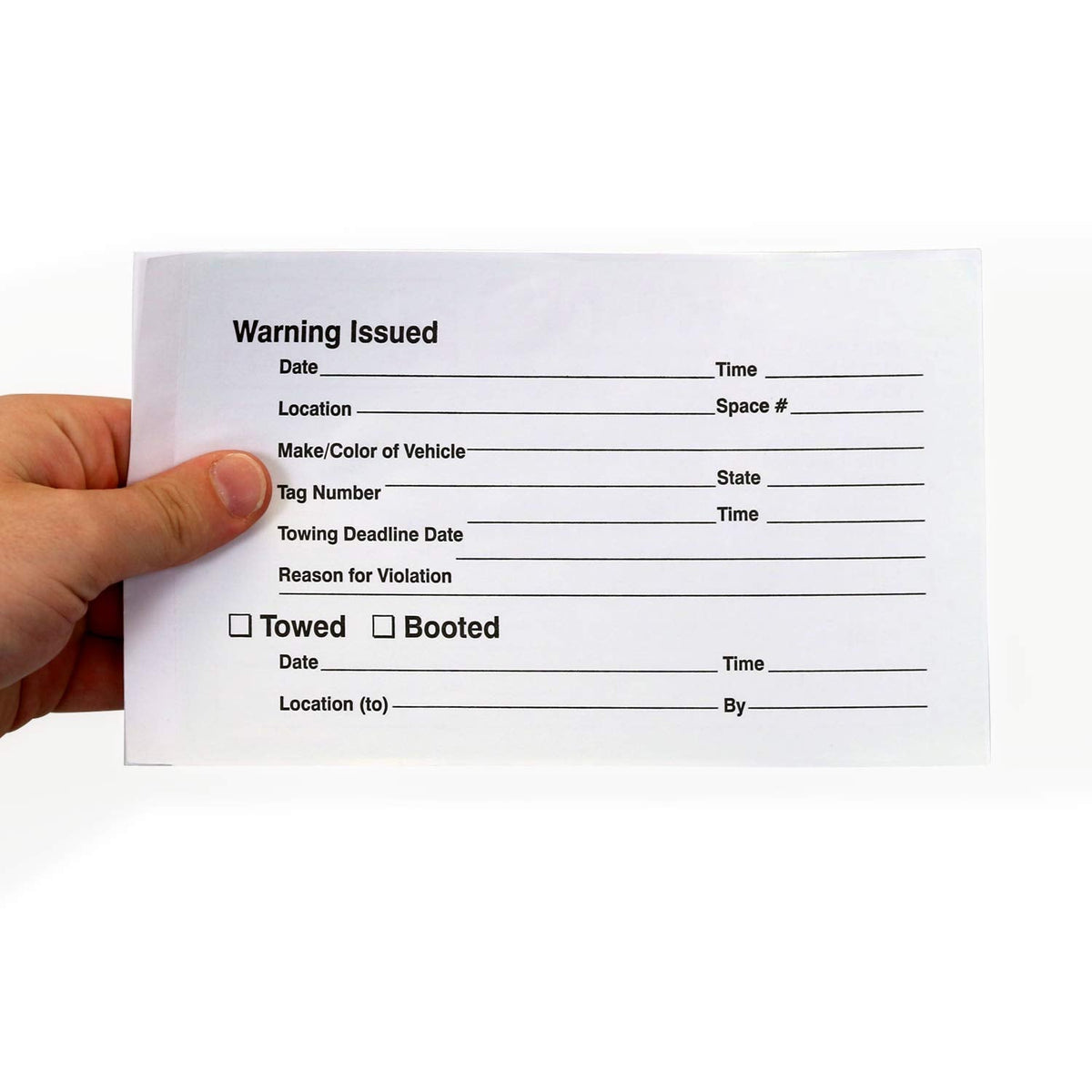 SmartSign Warning You are Illegally Parked Stickers | Pack of 50 Labels with Permanent Adhesive, 5 x 8 inch Paper, Tow Warning Parking Sticker, Hard to Remove Write-On Tickets, Green, Black and White Warning - Illegally Parked