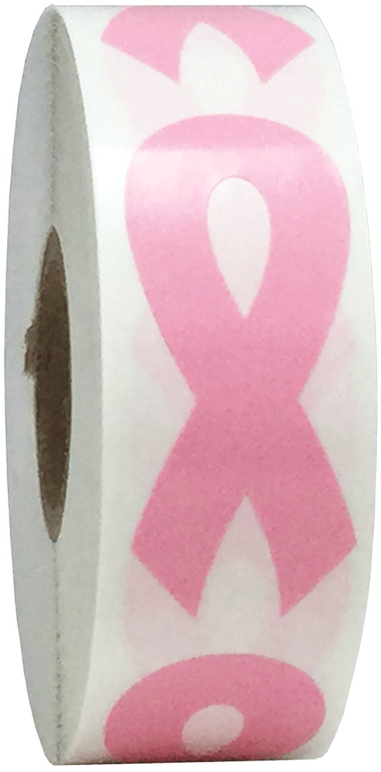 Pink Awareness Ribbon Stickers 2 Inch 500 Total Adhesive Labels