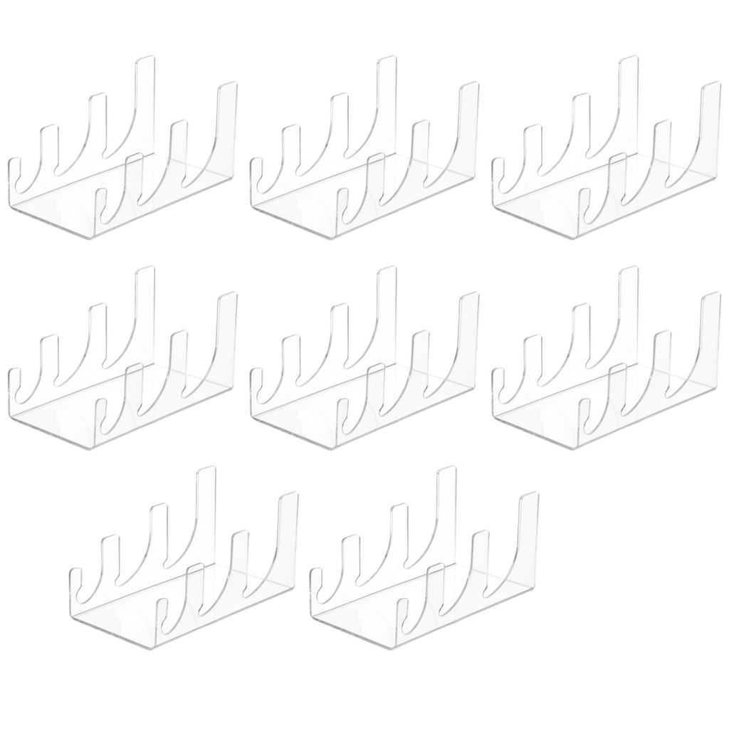 Homaisson 8 PCS Acrylic Plate Stands for Display, 3-Tier Clear Dinnerware Rack Set, Multifunction Transparent Plate Holders for Kitchen Cabinets, China Platters, Glass Cups, Books, 7.2 x 3.9 x 3.9 in